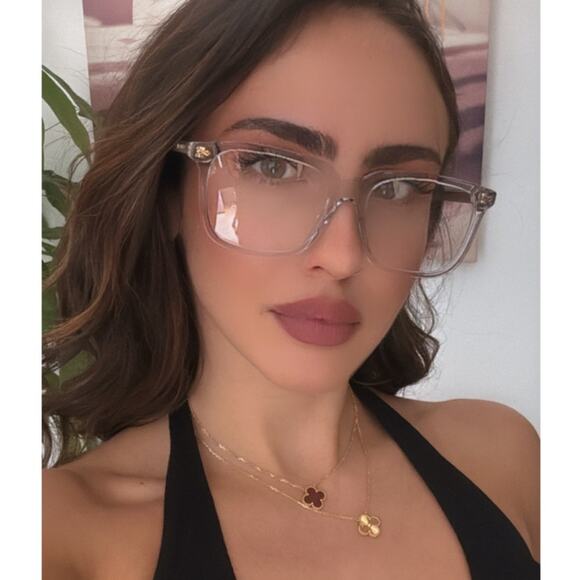 NEW Gucci GG0737O Grey Transparent Unisex Eyeglasses Frames - Picture 1 of 6